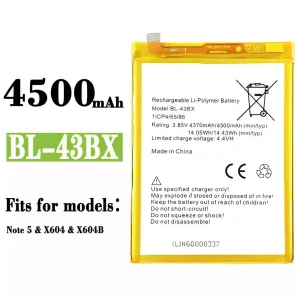 Replacement battery BL-43BX for Infinix Note 5