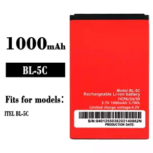 Replacement battery BL-5C for ITEL