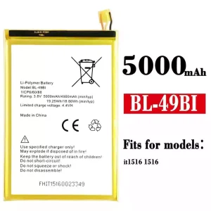 Replacement battery BL-49BI for ITEL it 1516