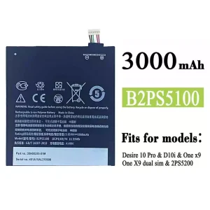 Replacement battery B2PS5100 for HTC Desire 10 Pro / One x9