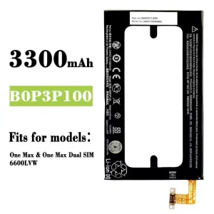 Replacement battery B0P3P100 for HTC One Max