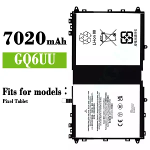 Replacement battery GQ6UU for Google Pixel Toblet