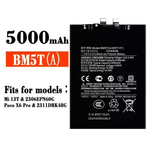 Replacement battery BM5T for Xiaomi Mi 13T / Poco X6 Pro