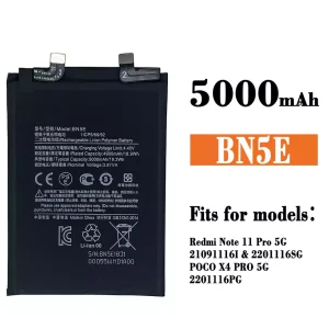 Replacement battery BN5E for Xiaomi Redmi Note 11 Pro 5G / POCO X4 PRO 5G