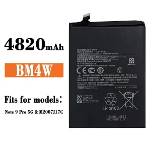 Replacement battery BM4W for Xiaomi Note 9 Pro 5G