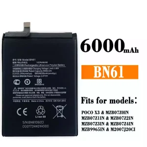 Replacement battery BN61 for Xiaomi POCO X3