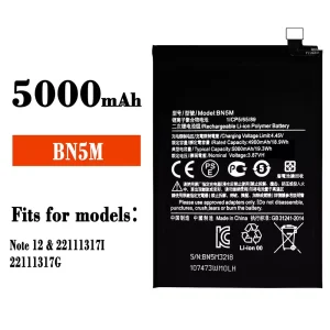 Replacement battery BN5M for Xiaomi Note 12