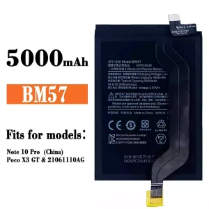 Replacement battery BM57 for Xiaomi Note 10 Pro / Poco X3 GT