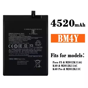 Replacement battery BM4Y for Xiaomi Redmi K40 / Redmi K40 Pro /Poco F3
