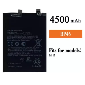 Replacement battery BP46 for Xiaomi Mi 12