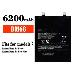 Replacement battery BM68 for Xiaomi Redmi Note 14 Pro Plus