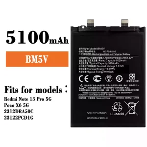 Replacement battery BM5V for Xiaomi Redmi Note 13 Pro 5G / Poco X6 5G