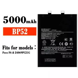 Replacement battery BP52 for Xiaomi Poco F6