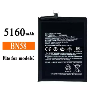 Replacement battery BN58 for Xiaomi