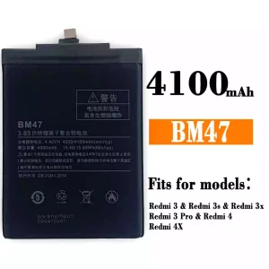 Replacement battery BM47 for Xiaomi Redmi 3 / Redmi 3s / Redmi 3x / Redmi 3 Pro / Redmi 4 / Redmi 4X