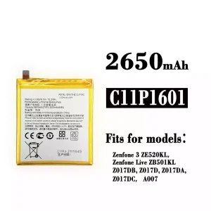 Replacement battery C11P1601 for Asus Zenfone 3 / Zenfone Live