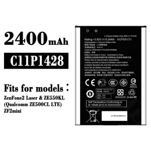 Replacement battery C11P1428 for Asus ZenFone 2 ZE500KL