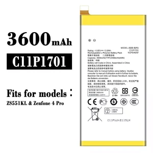 Replacement battery C11P1701 for Asus Zenfone 4 Pro