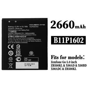 Replacement battery B11P1602 for Asus Zenfone Go 5.0 inch