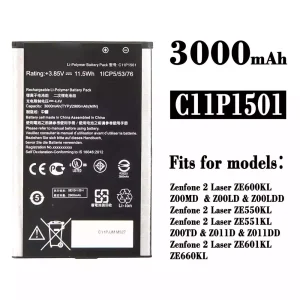 Replacement battery C11P1501 for Asus Zenfone 2 Laser ZE600KL /ZE601KL/ZE550KL / ZE551KL