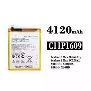 Replacement battery C11P1609 for Asus Zenfone 3 Max ZC553KL / Zenfone 4 Max ZC520KL