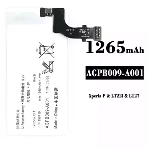 Replacement battery AGPB009-A001 for Sony Xperia P/ LT22i / LT27