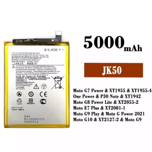 Replacement battery JK50 for Motorola Moto G7 Power / Moto G8 Power Lite / Moto E7 Plus / Moto G9 Play / Moto G Power 2021 / Moto G10