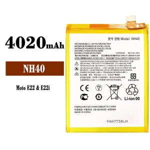 Replacement battery NH40 for Motorola MOTO E22 / E22i