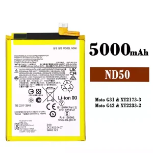 Replacement battery ND50 for Motorola Moto G31 Moto G42