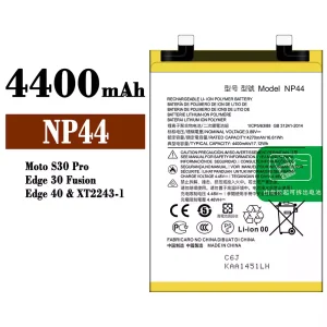 Replacement battery NP44 for Motorola MOTO S30 Pro / Edge 30 Fusion / Edge 40