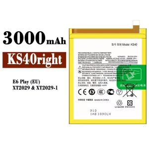 Replacement battery KS40right for Motorola E6 Play
