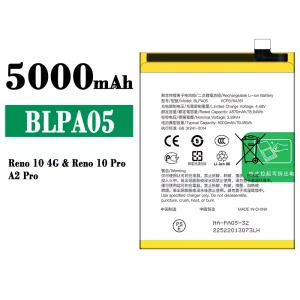 Replacement battery BLPA05 for OPPO Reno 10 4G / Reno 10 Pro / A2 Pro