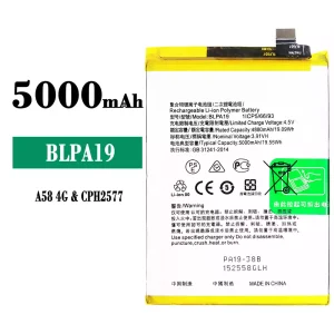 Replacement battery BLPA19 for OPPO A58 4G / A38 / A79 5G