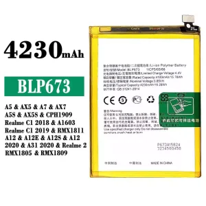 Replacement battery BLP673 for OPPO A5 / AX5 / A7 / AX7 / A5S / AX5S / A12 / A12E / A12S / A12 2020 / A31 2020 / Realme 2/Realme C1 2018 / Realme C1 2019