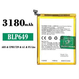 Replacement battery BLP649 for OPPO A83 / A1 / F5 Lite / A83T