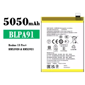 Replacement battery BLPA91 for OPPO Realme 13 Pro Plus