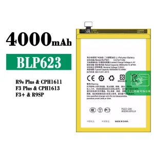 Replacement battery BLP623 for OPPO R9s Plus/F3 Plus