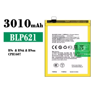 Replacement battery BLP621 for OPPO R9s/R9sk/R9sm