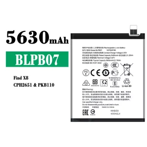 Replacement battery BLPB07 for OPPO Find X8