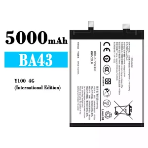 Replacement battery BA43 for VIVO Y100 4G International Edition