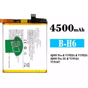 Replacement battery B-H6 for VIVO iQOO Pro 5G