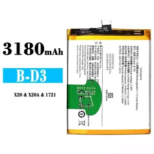 Replacement battery B-D3 for VIVO X20/X20A