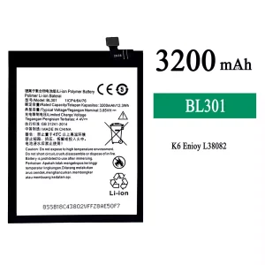 Replacement battery BL301 for Lenovo K6 Enjoy