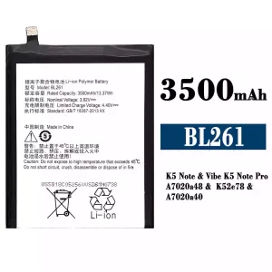 Replacement battery BL261 for Lenovo K5 Note /Vibe K5 Note Pro