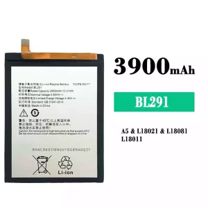 Replacement battery BL291 for Lenovo A5