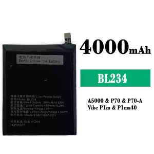 Replacement battery BL234 for Lenovo P70/P70-A/A5000