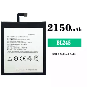Replacement battery BL245 for Lenovo S60/S60-a/S60-t