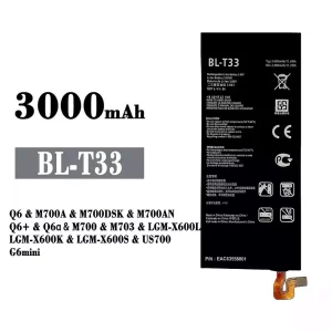 Replacement battery BL-T33 for LG Q6 /Q6+ /Q6a /G6mini