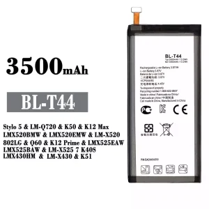 Replacement battery BL-T44 for LG Stylo 5 / K50 / K12 Max /Q60 / K12 Prime /LK51