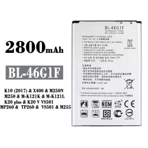 Replacement battery BL-46G1F for LG K10 (2017) / K20 plus